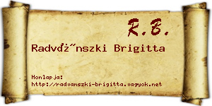 Radvánszki Brigitta névjegykártya
